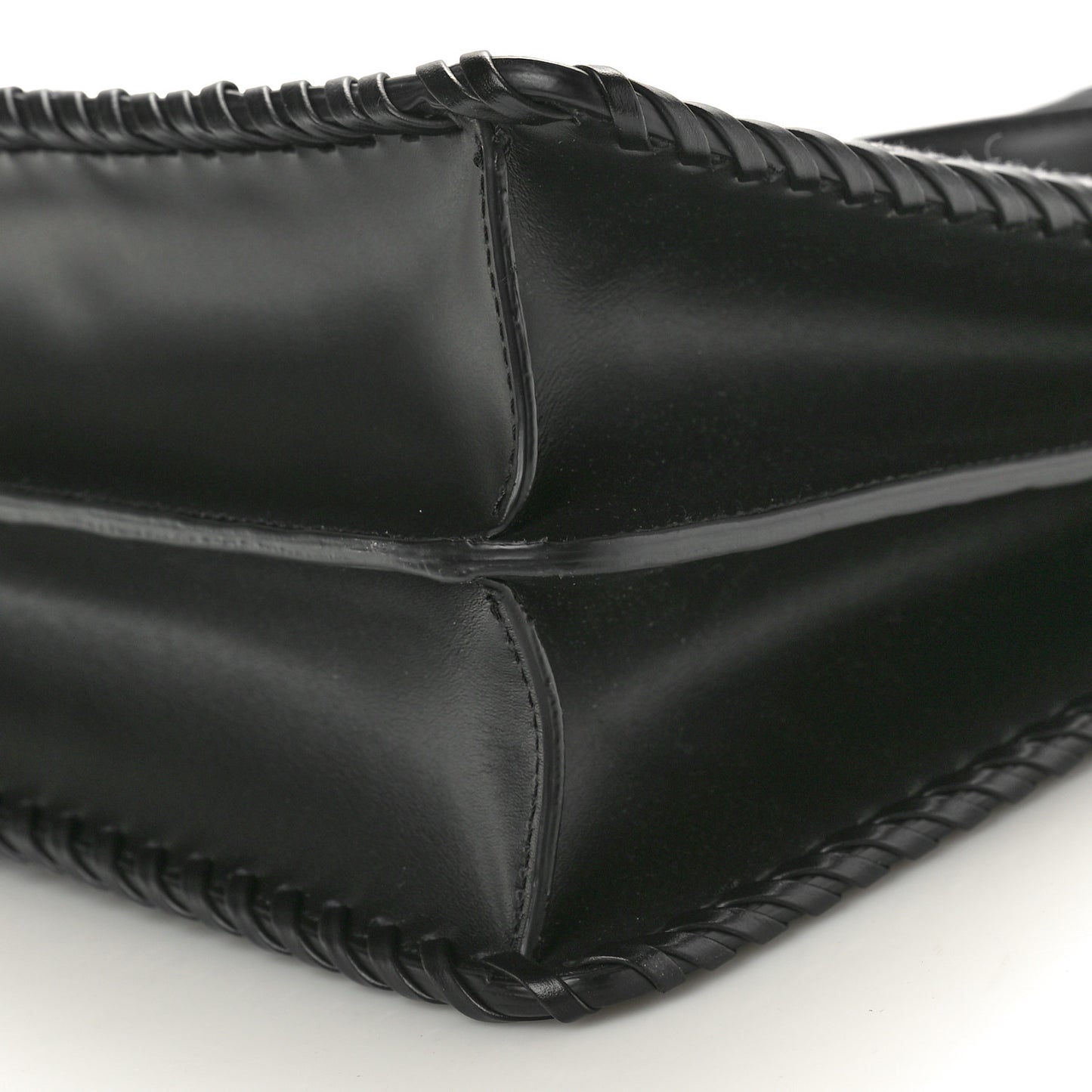 Vitello Shiny Nappa Woven Medium Peekaboo I SEE U Satchel Carbone Slate