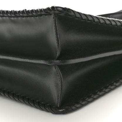 Fendi Vitello Shiny Nappa Woven Medium Peekaboo I SEE U Satchel Carbone Slate 10 of 10