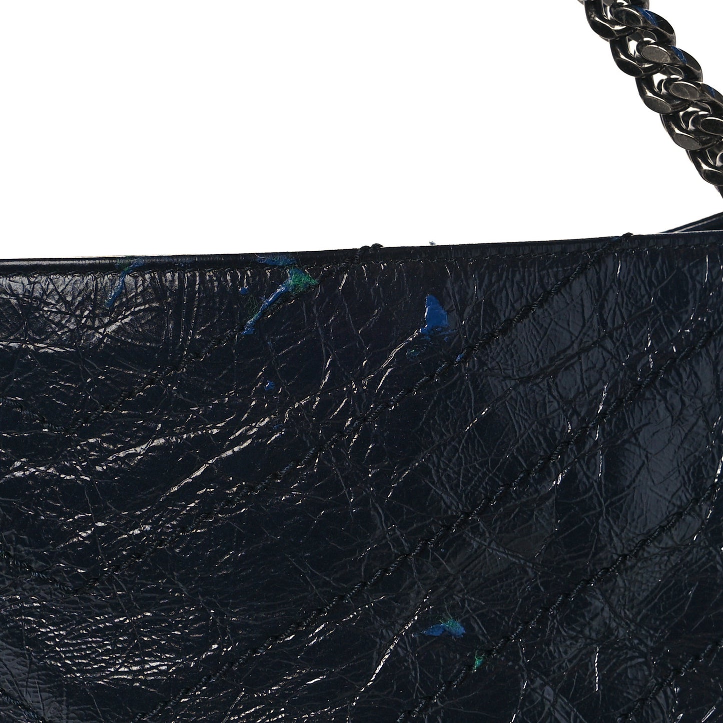 Crinkled Calfskin Matelasse Monogram Niki Shoulder Bag Deep Marine