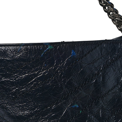 Saint Laurent Crinkled Calfskin Matelasse Monogram Niki Shoulder Bag Deep Marine 10 of 13