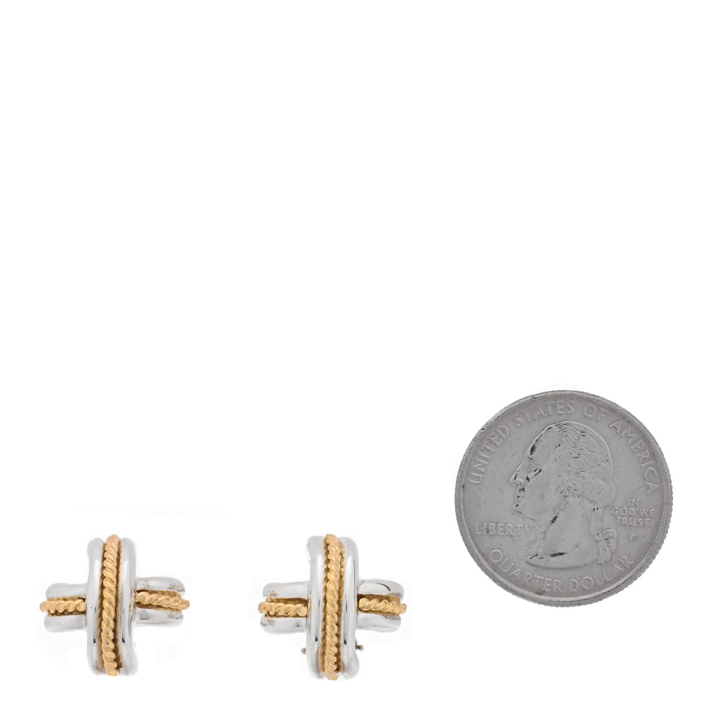 Sterling Silver 18K Yellow Gold Signature X Earrings