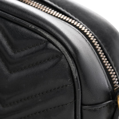 Gucci Calfskin Matelasse Small GG Marmont Chain Shoulder Bag Black 12 of 16