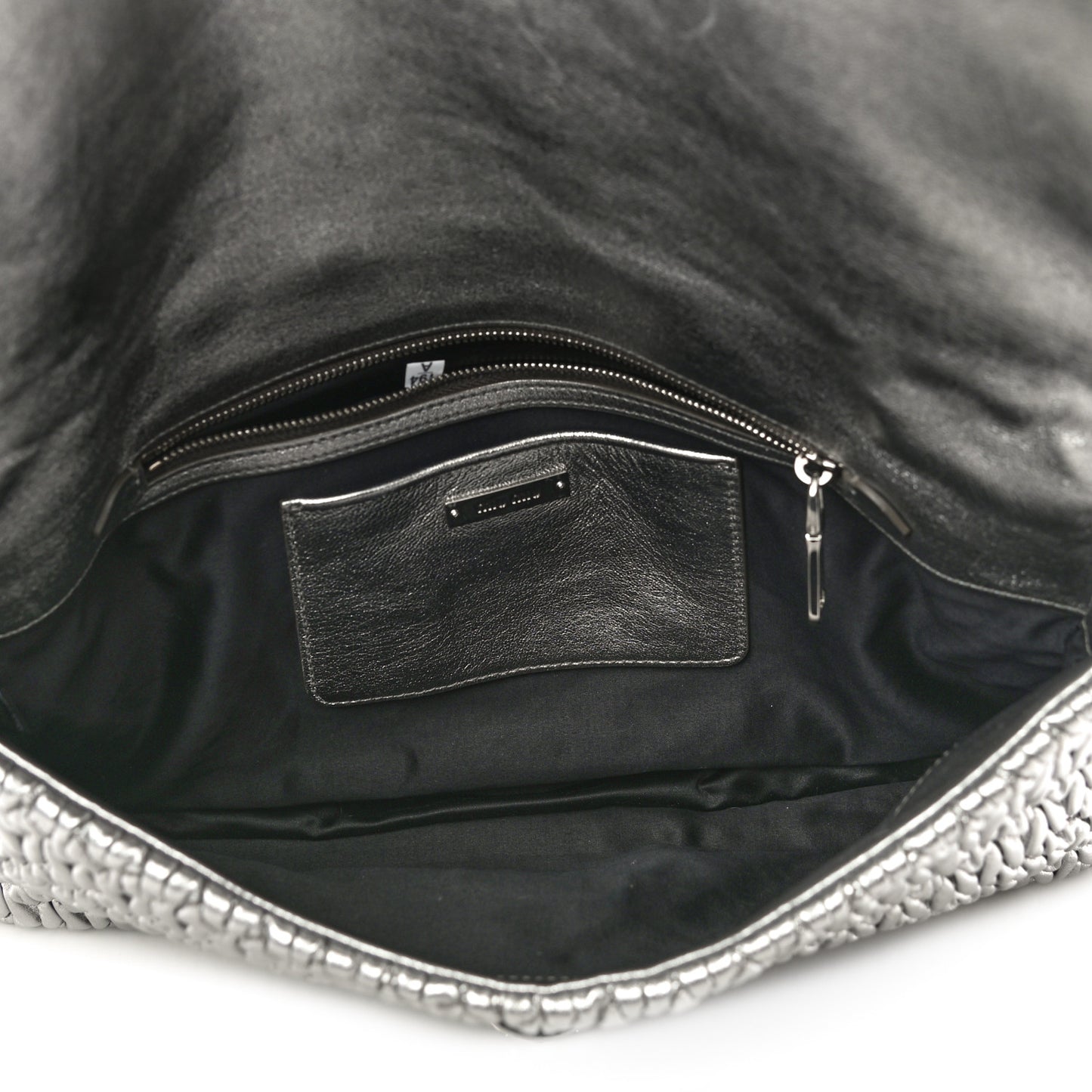 Nappa Matelasse Crystal Flap Clutch Cromo