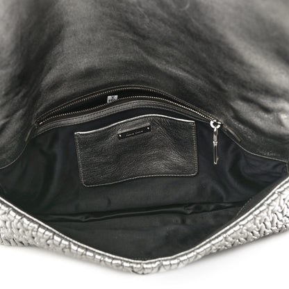 Miu Miu Nappa Matelasse Crystal Flap Clutch Cromo 5 of 12