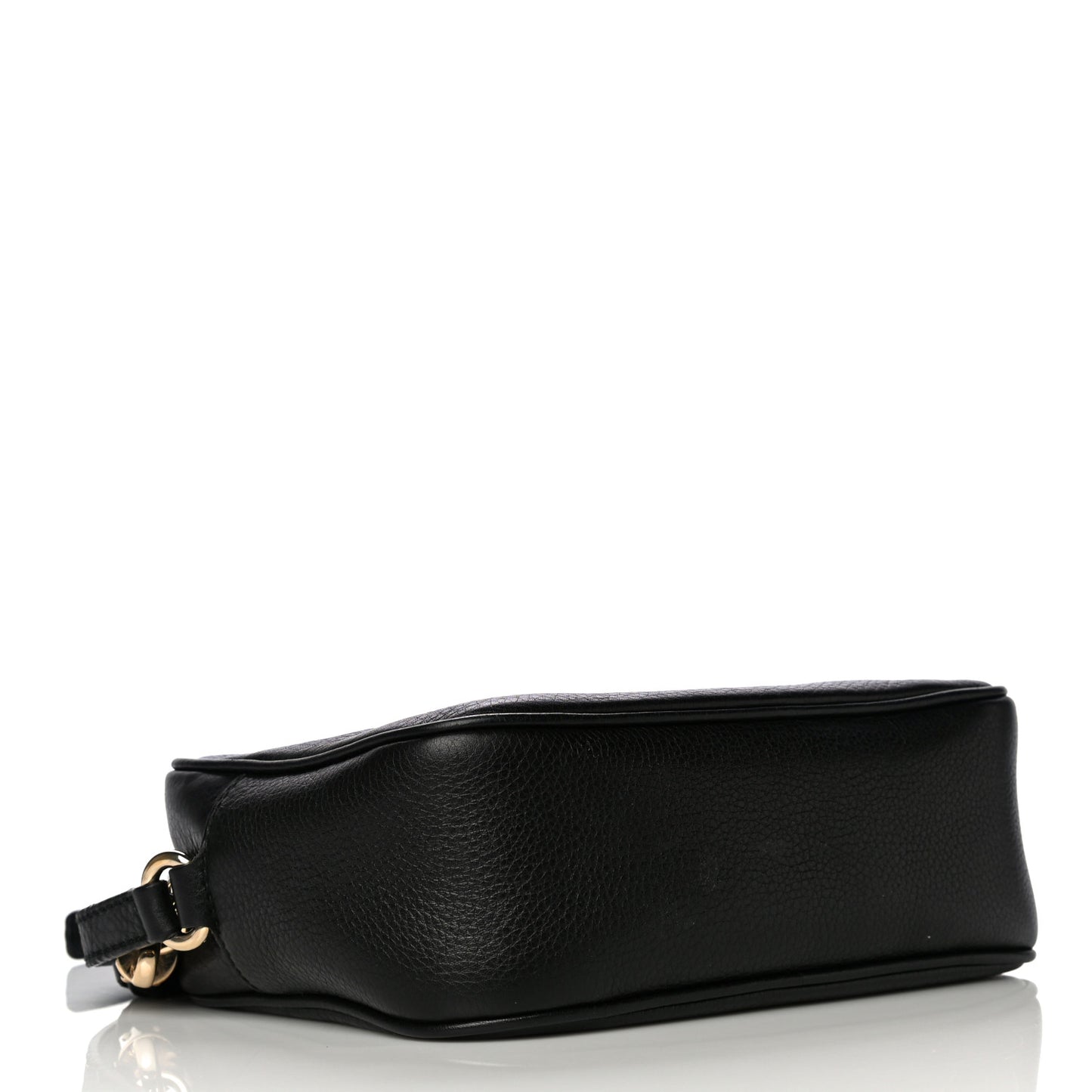 Pebbled Calfskin Small Soho Disco Bag Black