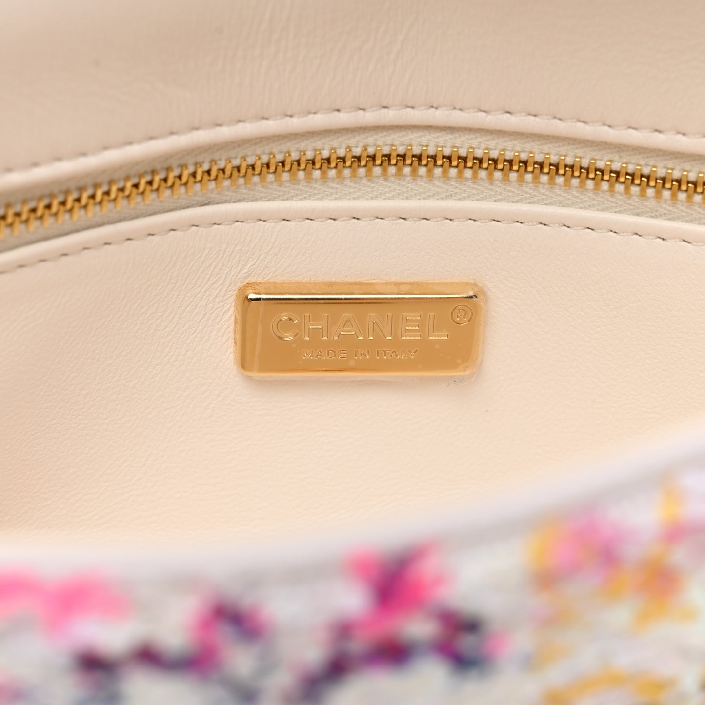 Sequin Logo Mini Rectangular Flap White Multicolor