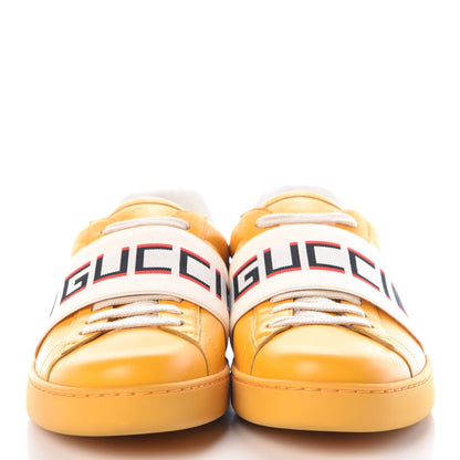 Gucci Calfskin Stripe Mens New Ace Sneakers 8.5 Crop Ecru Red Flame 2 of 8