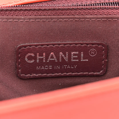 Chanel Calfskin Chevron Quilted New Medium Boy Flap Orange 6 of 21