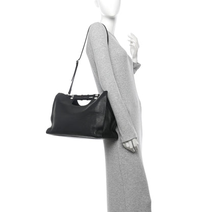 Gucci Calfskin Medium Bamboo Daily Shopper Black 2 of 10