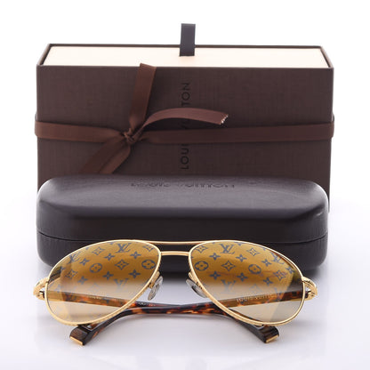 Louis Vuitton Conspiration Pilote Sunglasses Z0164U Gold 7 of 7