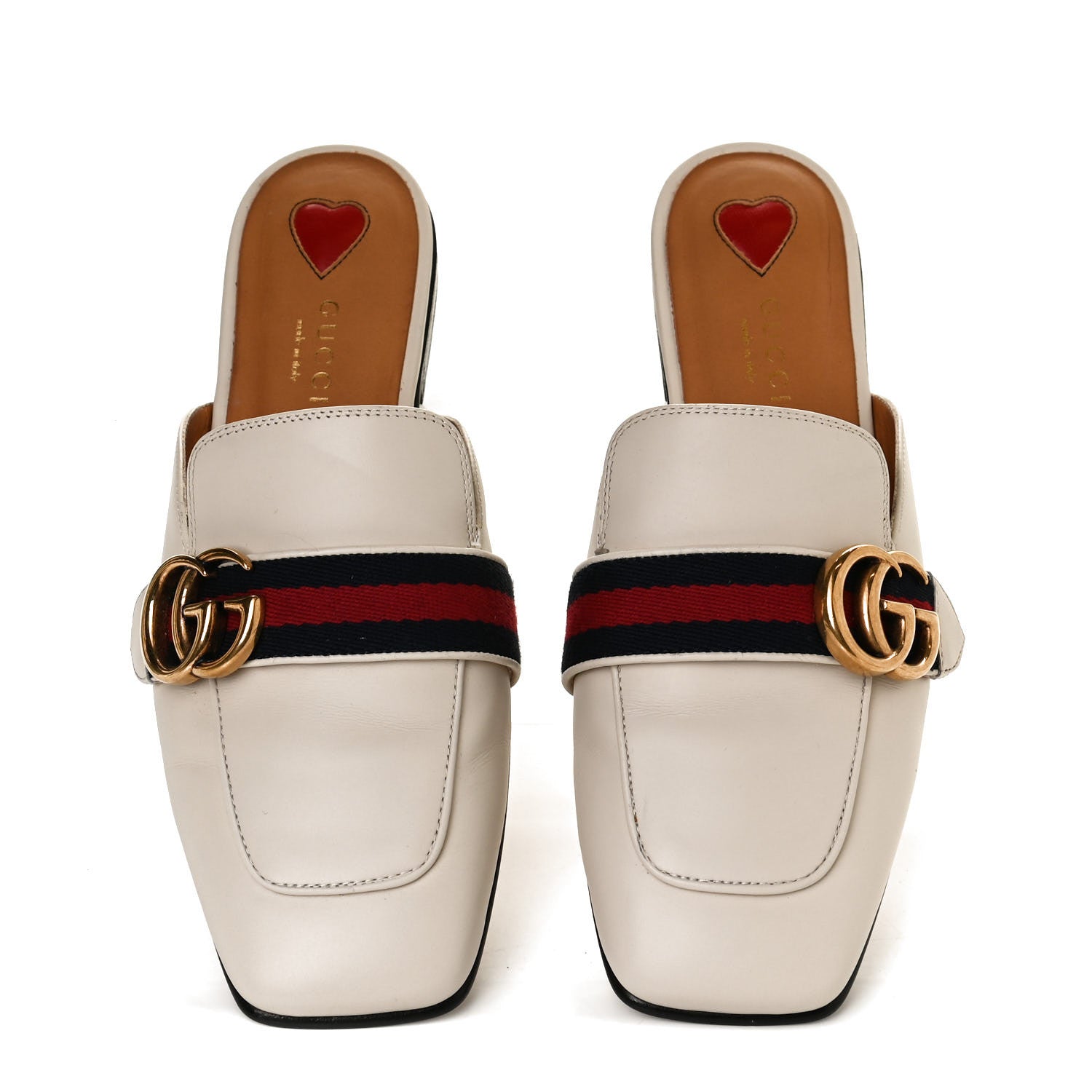 Gucci Calfskin Web Womens Peyton GG Slippers 36.5 Mystic White 8 of 12