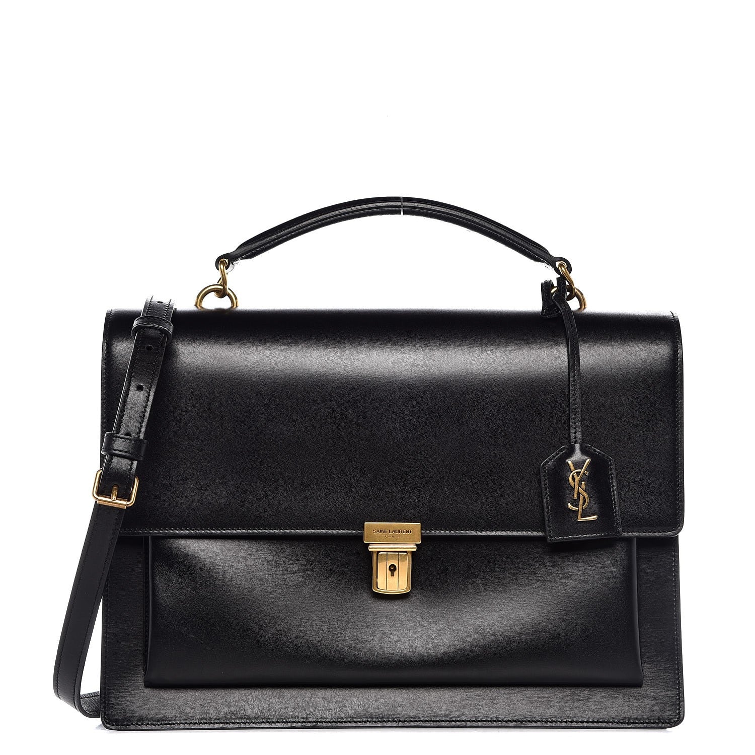 Saint Laurent Smooth Calfskin Large High School Satchel Black 1 of 11