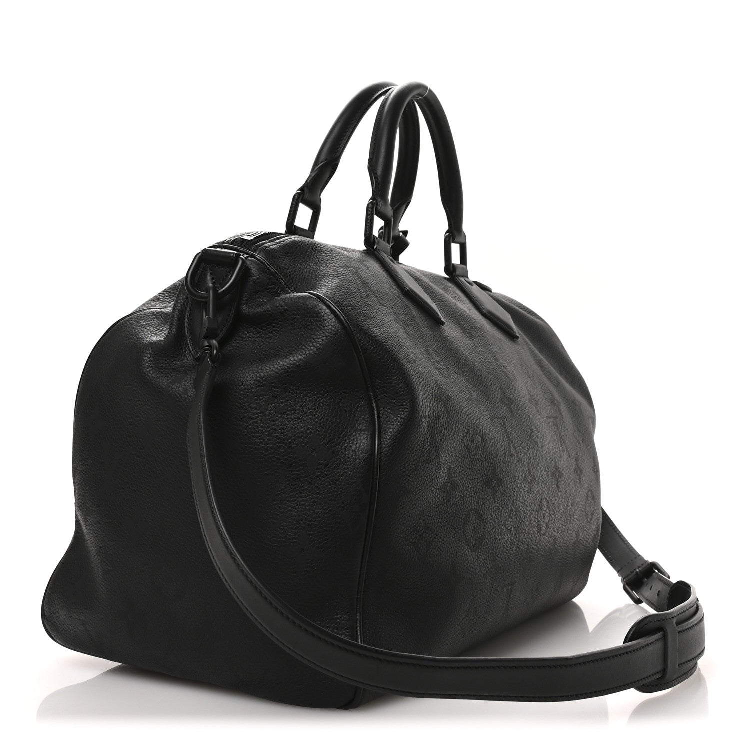 Louis Vuitton Calfskin Monogram Speedy P9 Bandouliere 40 Ultra Black 4 of 13