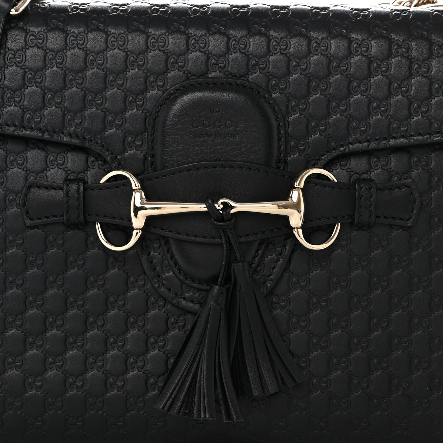 Microguccissima Medium Emily Chain Shoulder Bag Black