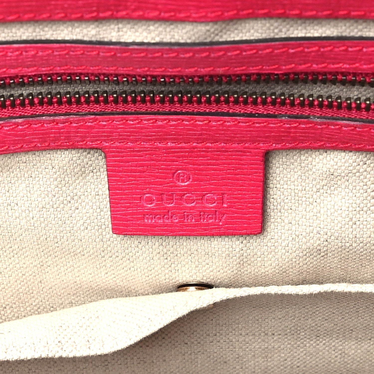 Gucci Textured Calfskin Medium Bright Bit Tote Shocking Pink 6 of 9