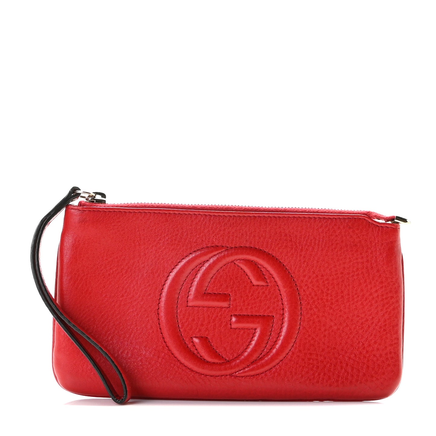 Pebbled Calfskin Soho Wristlet Vibrant Red