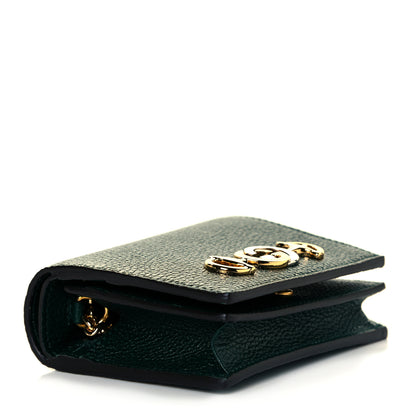 Gucci Grainy Calfskin Zumi Chain Card Case Wallet Vintage Green 5 of 8