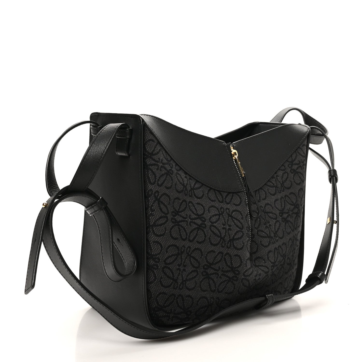 Loewe Jacquard Anagram Calfskin Small Hammock Shoulder Bag Black Charcoal 3 of 10