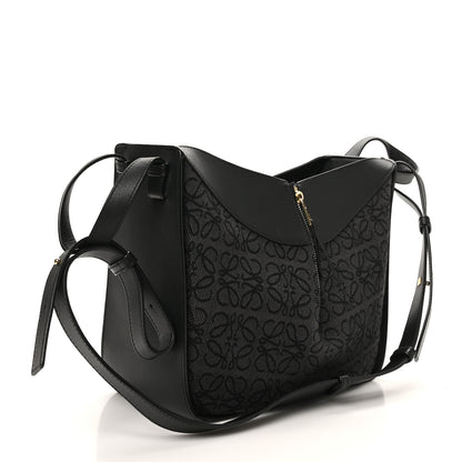 Loewe Jacquard Anagram Calfskin Small Hammock Shoulder Bag Black Charcoal 3 of 10
