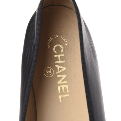 Chanel Lambskin Patent Cap Toe Ballerina Flats 41 Black 6 of 9