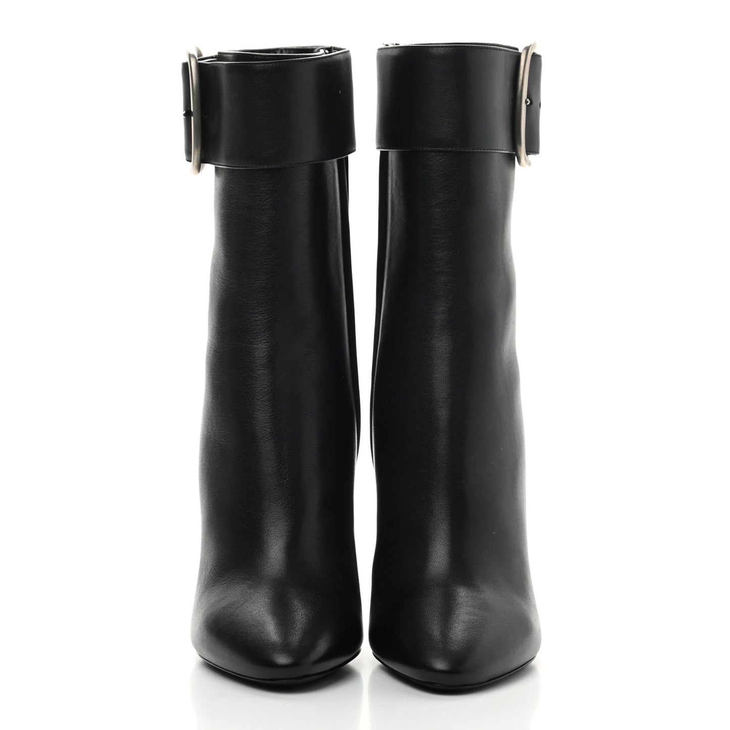 Calfskin Joplin Buckle Booties 38 Black