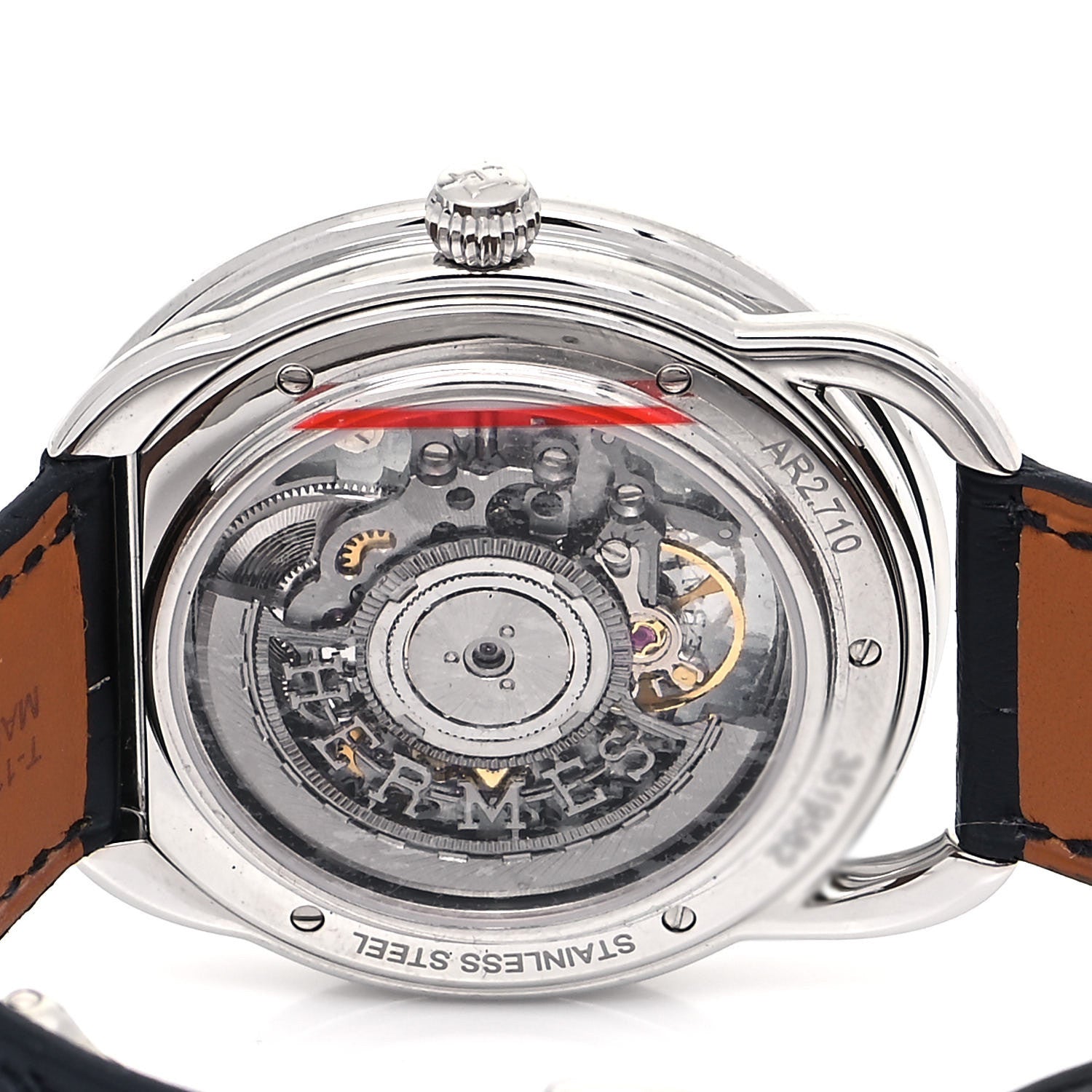 Hermes Stainless Steel Alligator 40mm Arceau Squelette Automatic Watch Noir 4 of 5
