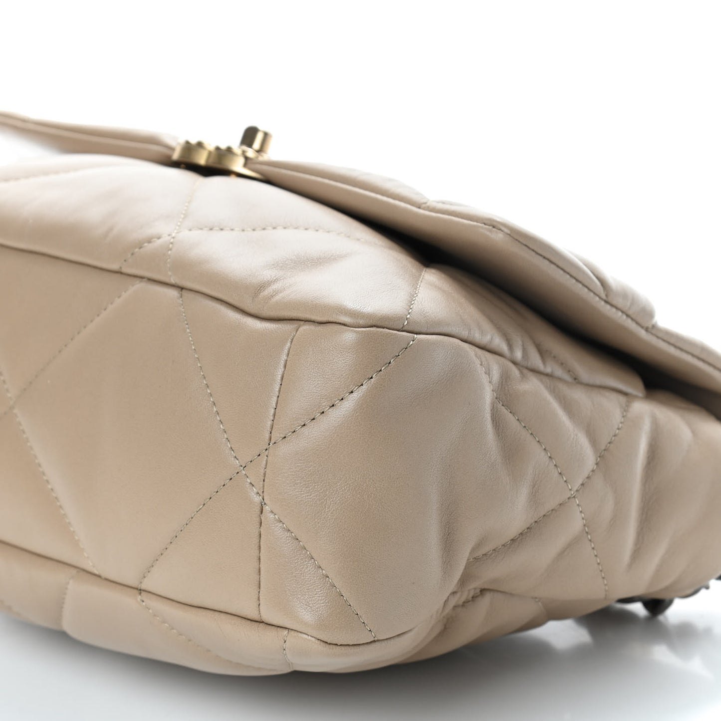 Quilted Large Chanel 19 Flap Dark Beige