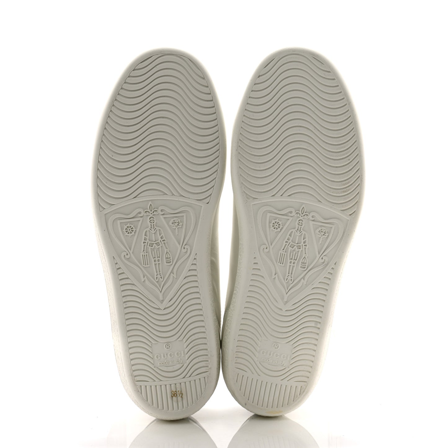 Calfskin Interlocking G Perforated Womens Ace Sneakers 36.5 White Grey Sky