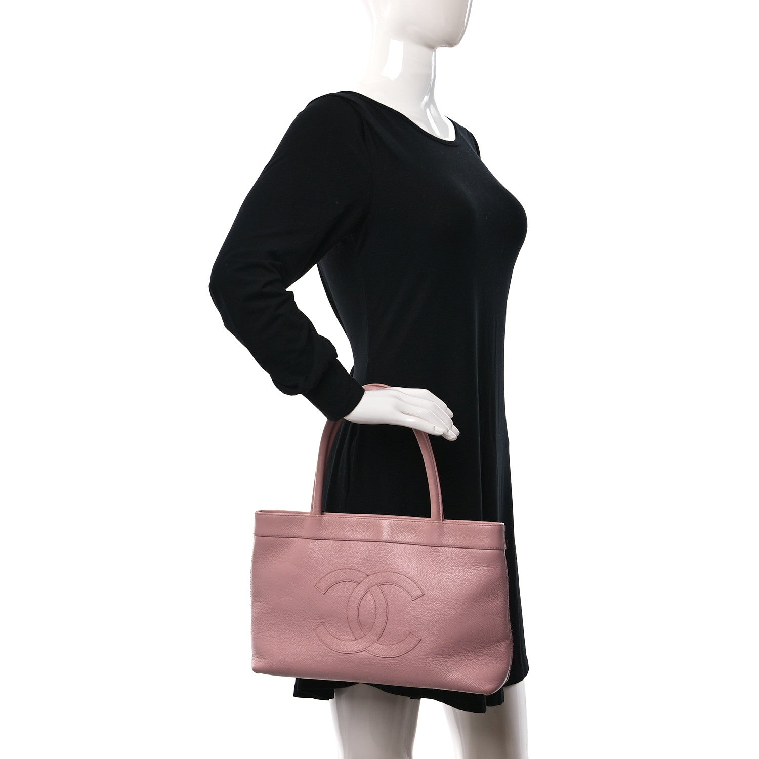 Chanel Caviar CC Tote Pink 2 of 10