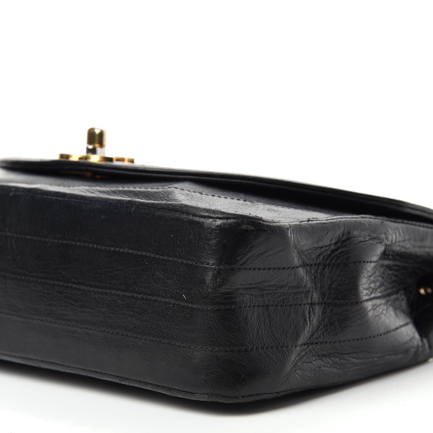Chanel Lambskin Ribbon Quilted Small Single Flap Black 7 of 12