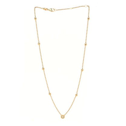 Roberto Coin 18K Yellow Gold Diamond Alternating Bead Chain Necklace 3 of 6