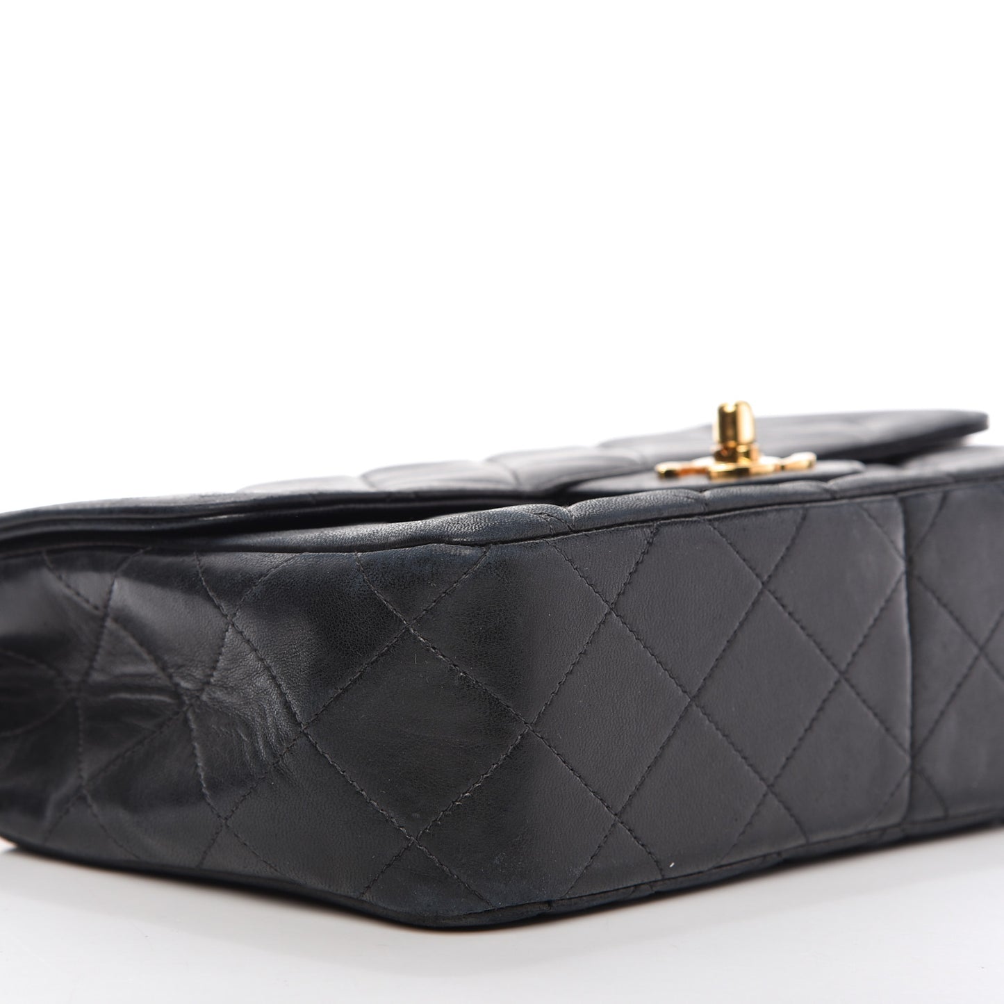Lambskin Quilted Small Single Flap Black