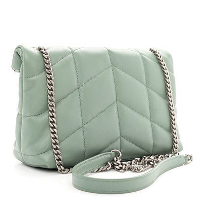Saint Laurent Lambskin Quilted Toy Loulou Puffer Monogram Chain Satchel Mint 2 of 9