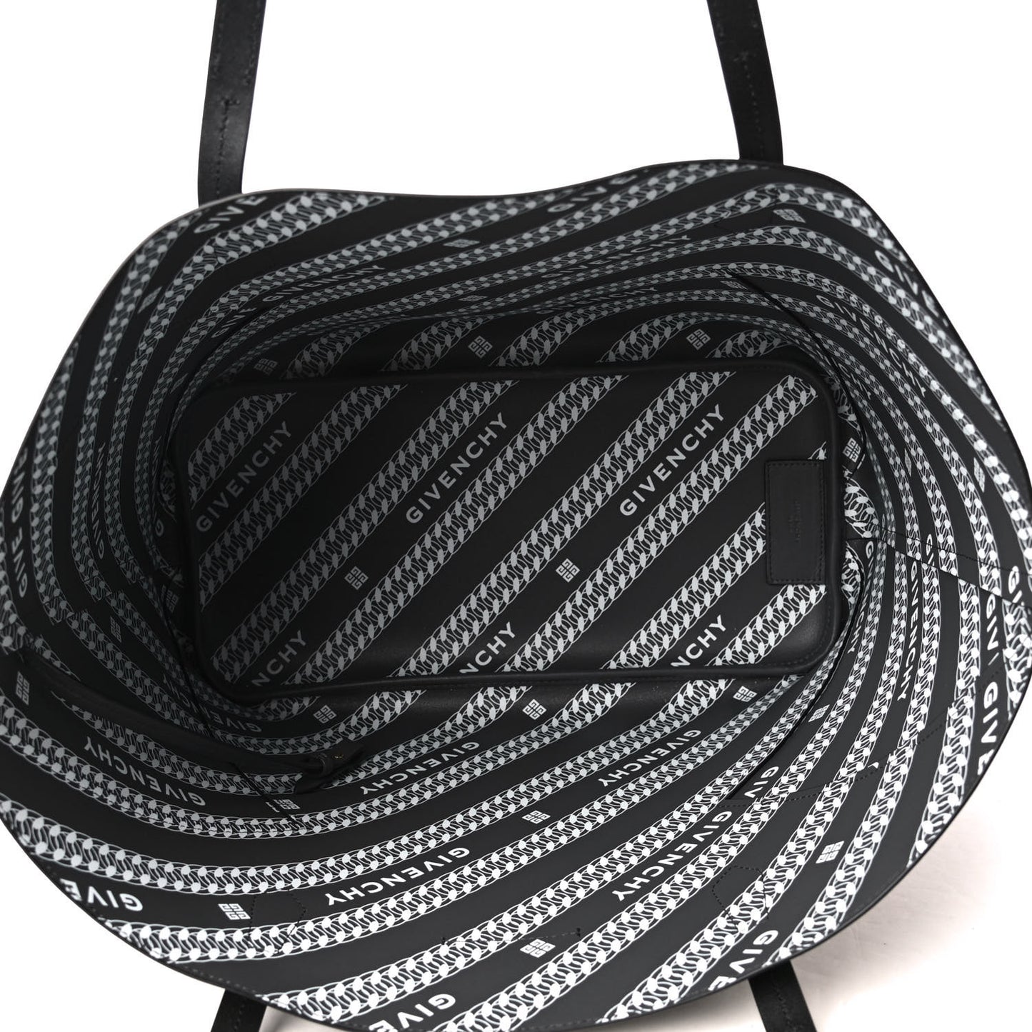 Smooth Calfskin Wing Shopper Tote Black White