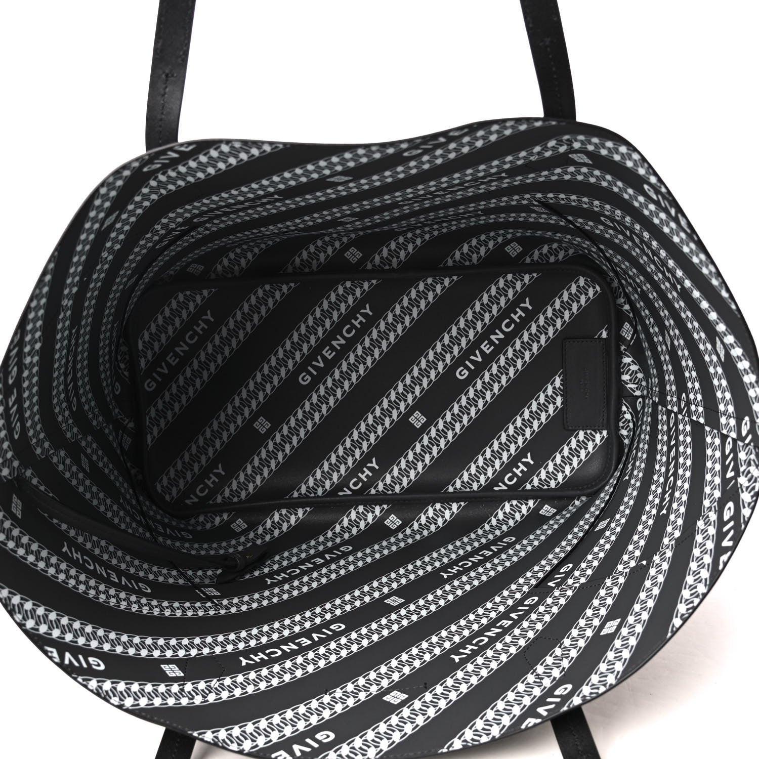 Givenchy Smooth Calfskin Wing Shopper Tote Black White 5 of 5