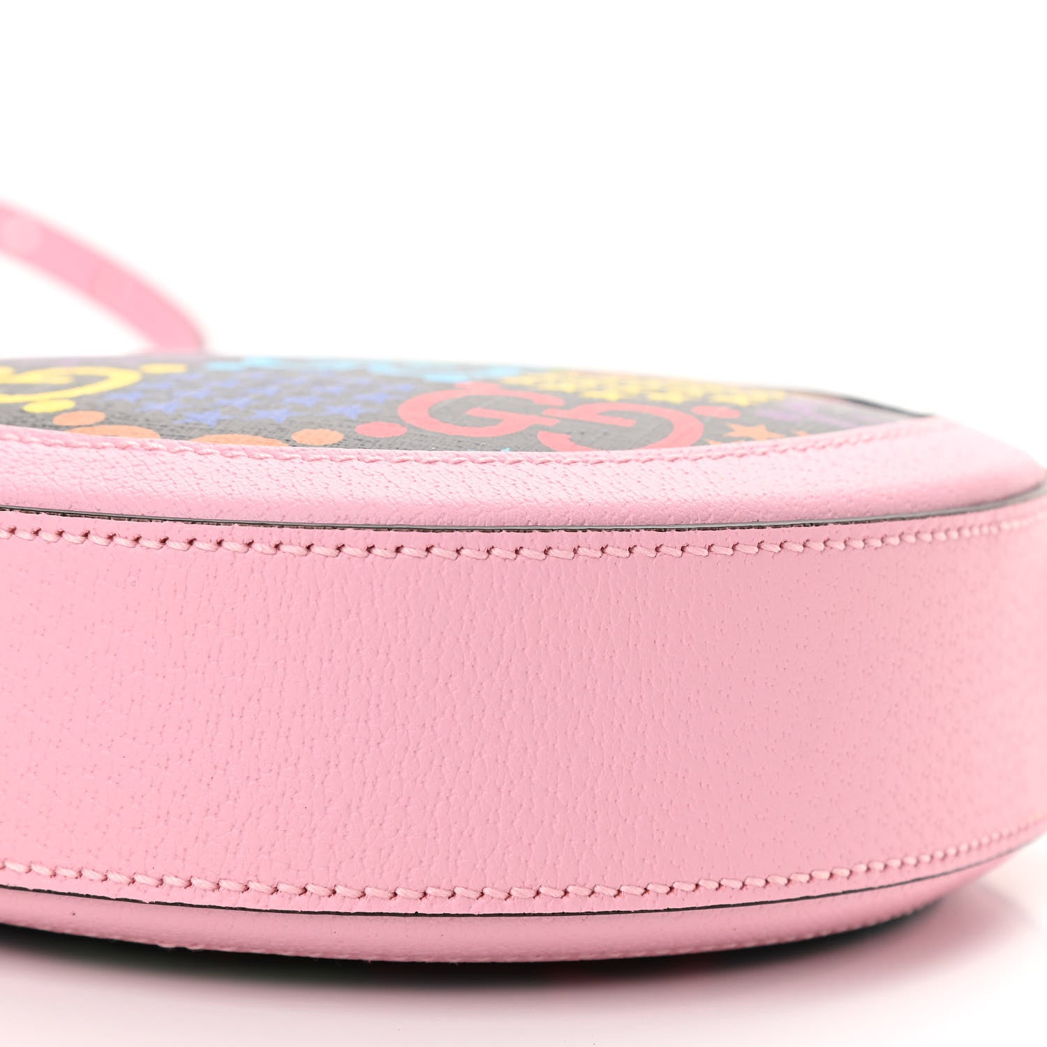 Gucci GG Supreme Monogram Psychedelic Round Shoulder Bag Black Multicolor Sugar Pink 11 of 11