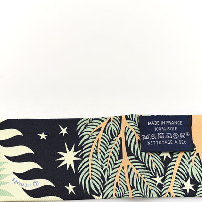 Hermes Silk Sous Le Charme D Orphee Twilly Bleu Black Jaune Soufre 3 of 3