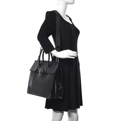 Versace Legno Calfskin Palazzo Top Handle Briefcase Black 2 of 9
