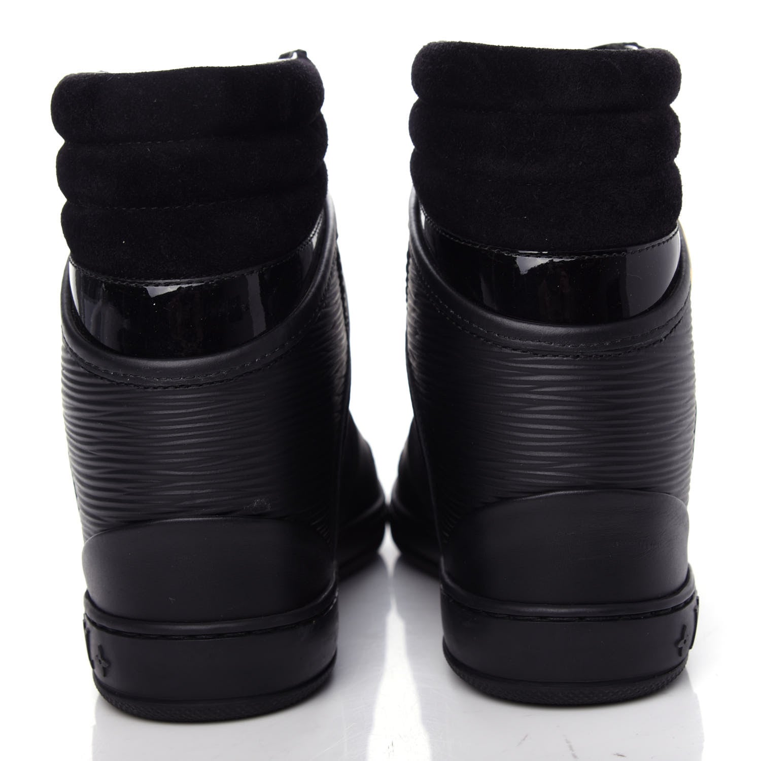 Louis Vuitton Epi Suede Postmark Wedge Sneakers 38 Black 7 of 10