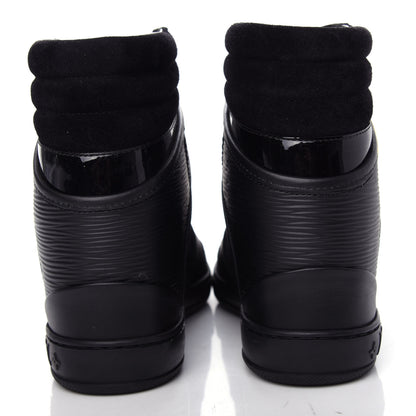 Louis Vuitton Epi Suede Postmark Wedge Sneakers 38 Black 7 of 10
