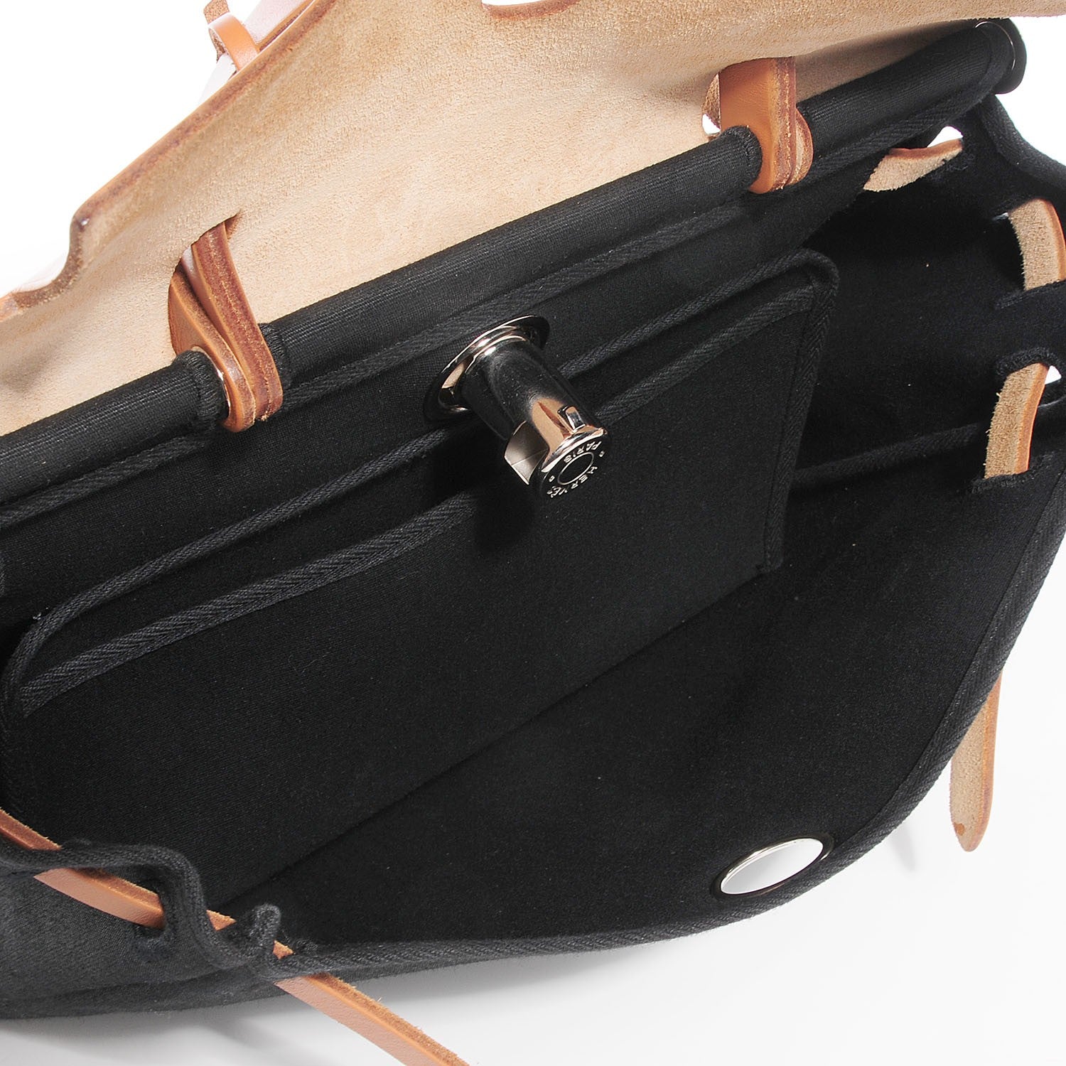 Hermes Vache Hunter Toile Herbag 30 PM Natural Noir 5 of 12