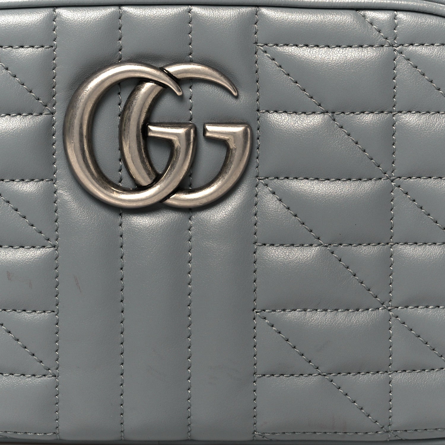 Gucci Calfskin Matelasse Aria Small GG Marmont Chain Shoulder Bag Deep Grey 9 of 11
