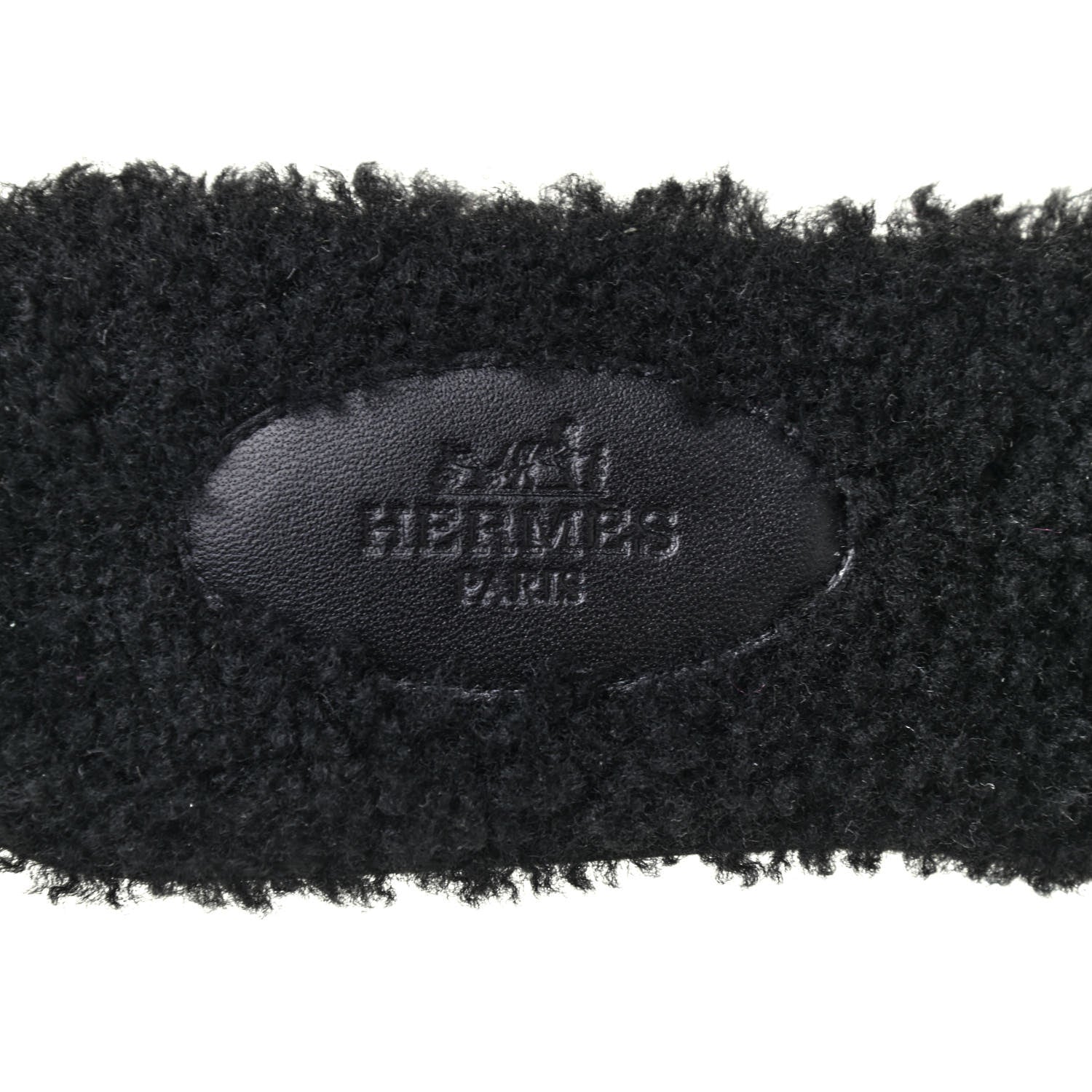 Hermes Woolskin Oran Sandals 39 Black 7 of 8