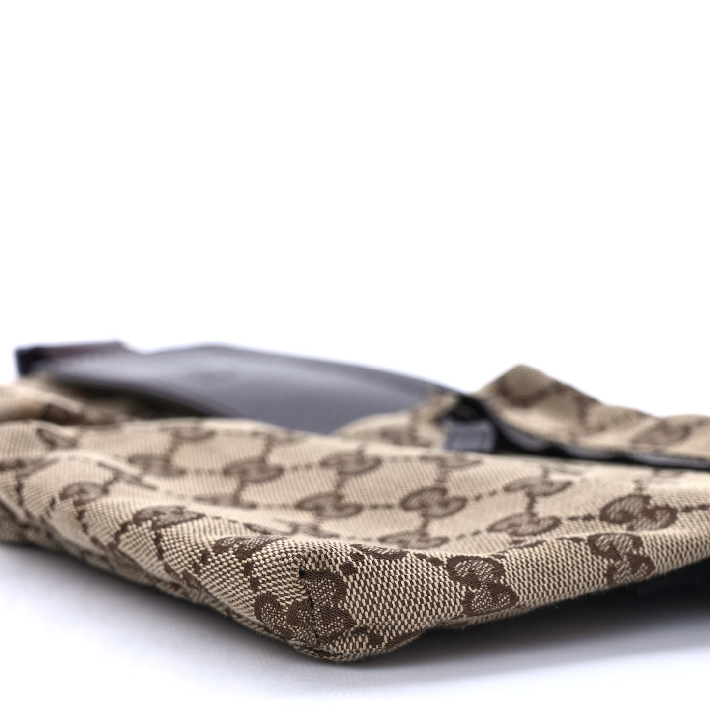 GG Monogram Double Pocket Belt Bag Dark Brown