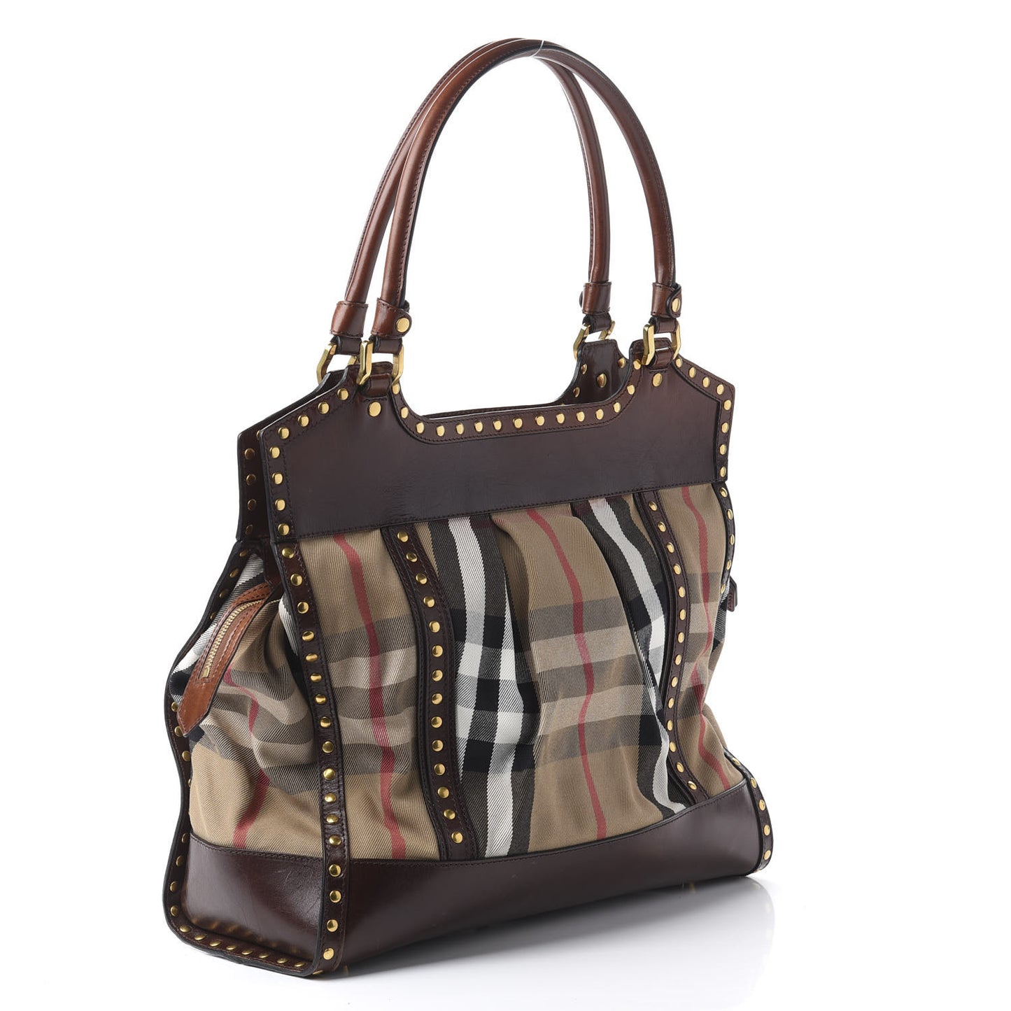 House Check Studded Large Greenham Tote Dark Tan