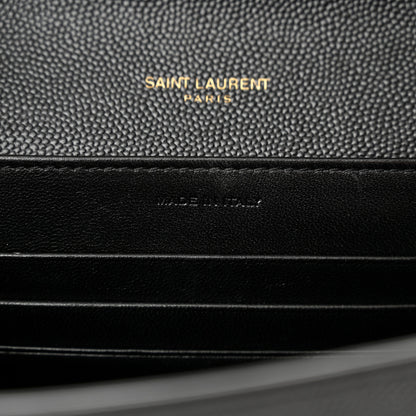 Saint Laurent Grain De Poudre Monogram Cassandra Chain Wallet Black 6 of 9
