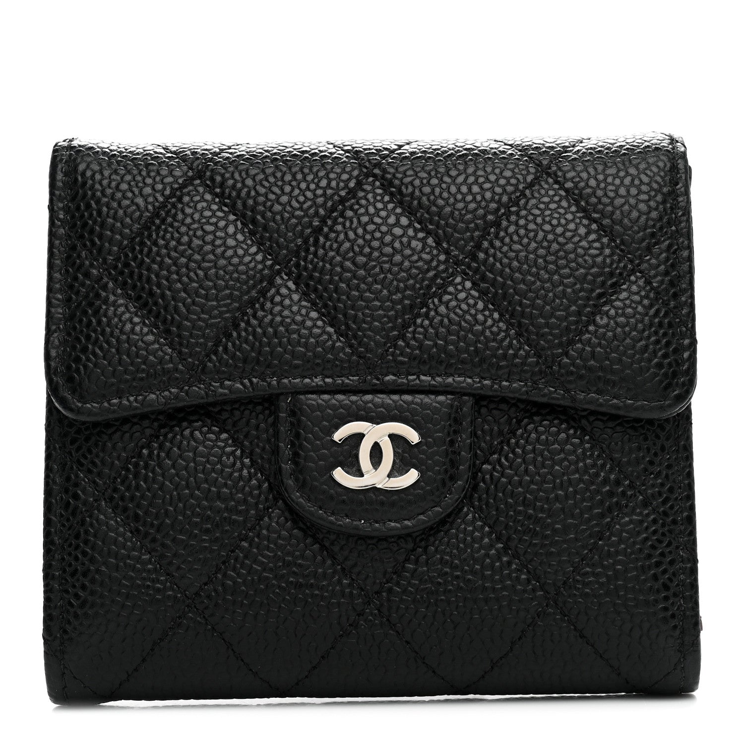 Chanel Caviar Quilted Compact Flap Wallet Black 1 of 9