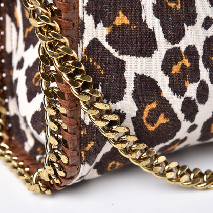 Stella McCartney Linen Leopard Falabella Fold Over Tote Fawn 11 of 13