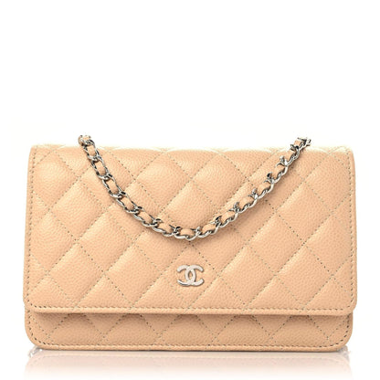 Chanel Caviar Quilted Wallet On Chain WOC Beige 1 of 15