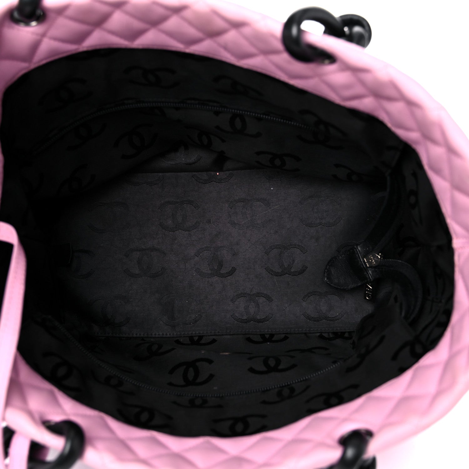 Chanel Calfskin Quilted Large Cambon Tote Pink Black 5 of 22